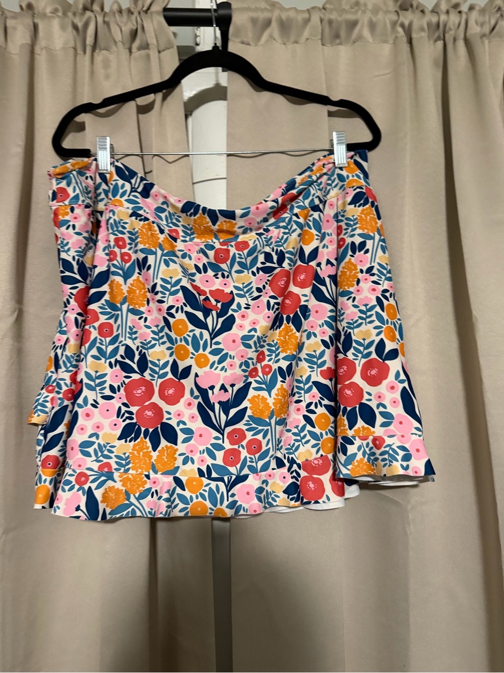 Lime Ricki Floral swim skirtTop in Pink, Navy & Mustard
